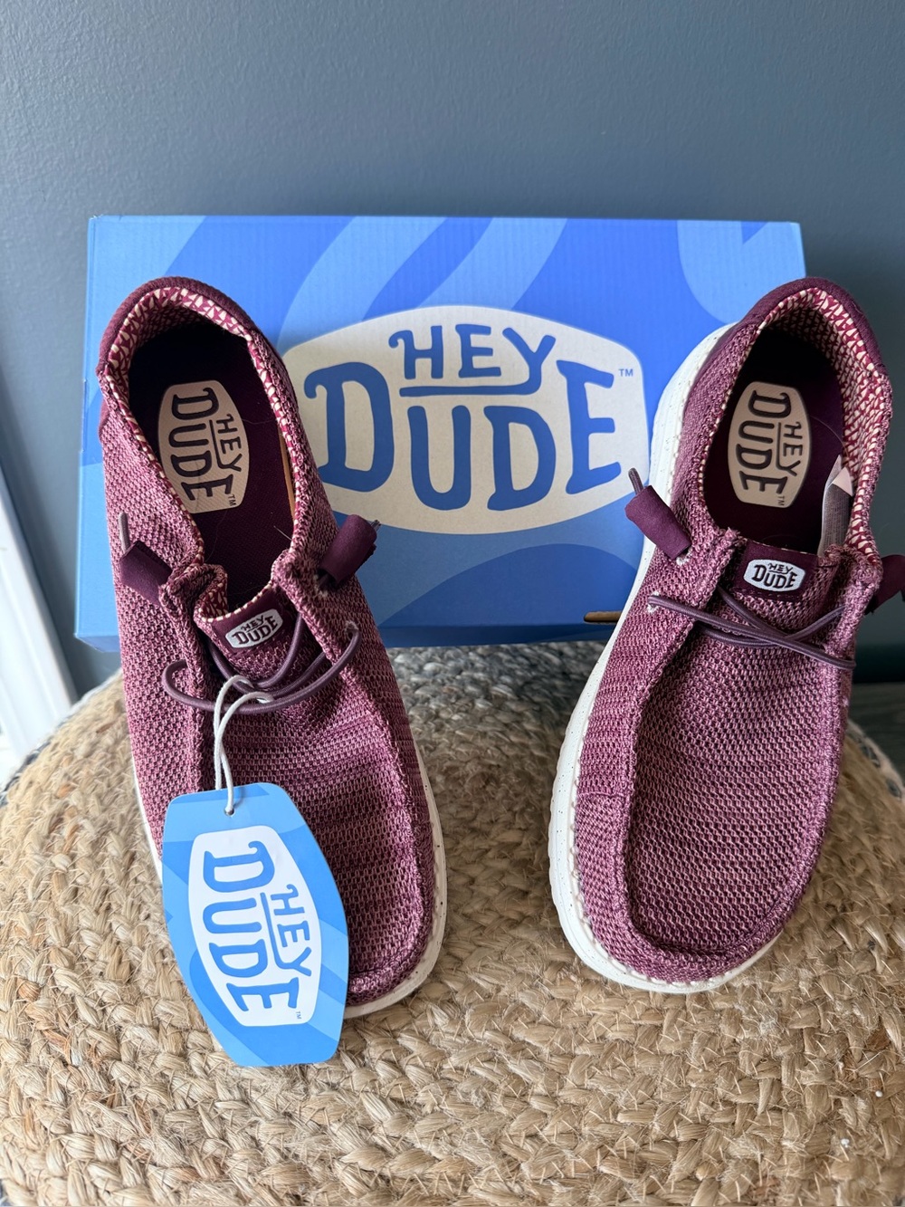 Hey Dude Wendy Shoes Burgundy